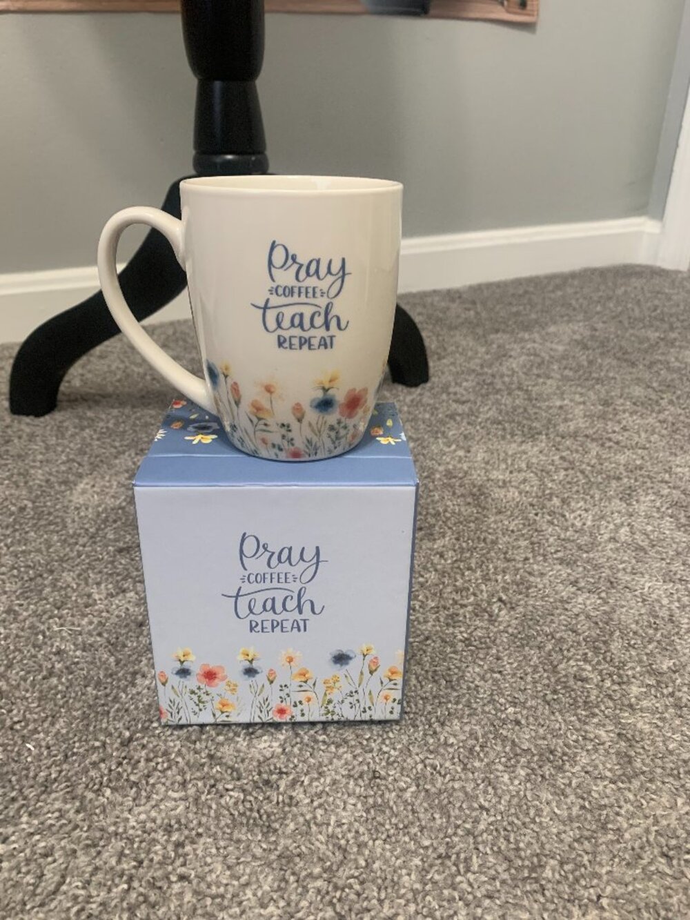 Teachers Mug White with Flowers